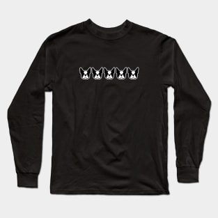 Boston Terrier dogs on the horizontal - black and white Bostons - boston terriers Long Sleeve T-Shirt